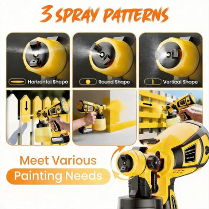 Paint Sprayer, 650W Cordless Electric Spray Paint Gun with 2x4.0Ah Battery