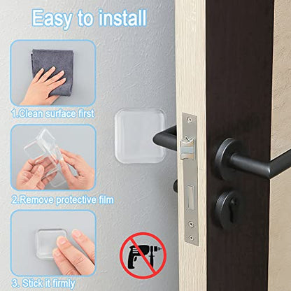 12 PCS Door Stopper Wall Protector, Clear Square - size: 4 cm Square (12 pcs)