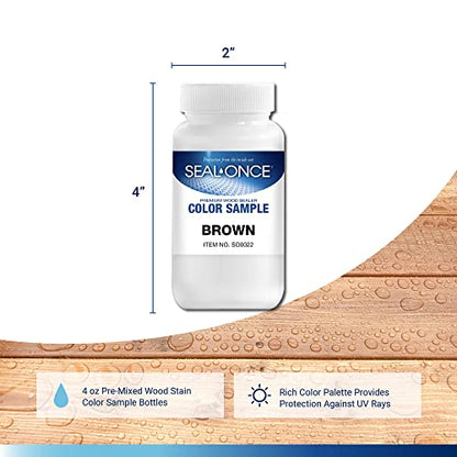 SEAL-ONCE Color Sample Semi-Transparent Wood Stain, Brown, 4 oz - color: Brown