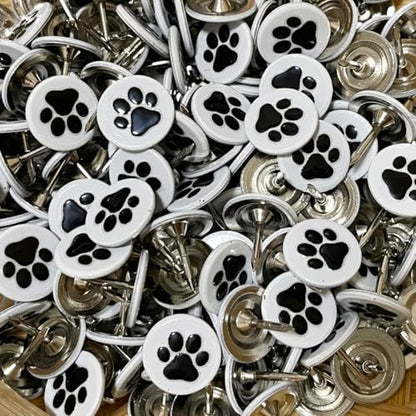 100PCS Flat Upholstery Tacks with Paw Pattern D11mm White - color: 11mm White