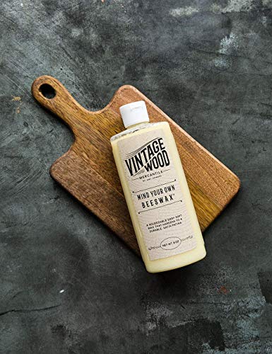 Amy Howard at Home Mind Your Own Beeswax for Vintage and Antique Furniture Restoration | Provides Honey-Hued Distressed Protective Finish and Seal | Fast 20-Minute Drying Time | 8oz Soft Wax Bottle