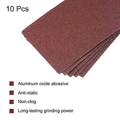 uxcell 10 Pcs 40 Grit Sandpapers 9" x 3.7" Aluminum Oxide Sanding Sheets Hand Sander Papers for Wood Furniture Finishing - style: 40 Grit