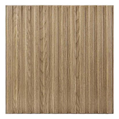 Art3d 3D Fluted Textured Slat Wall Panels, 19.7 x 19.7 in, 12-Pack, Walnut - color: Square - Walnut, size: 19.7 x 19.7in.