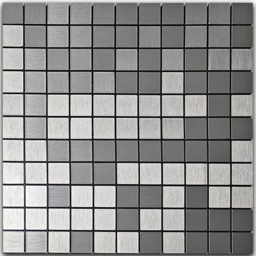10pcs Waterproof Mosaic Wall Stickers, Silver - color: Silver