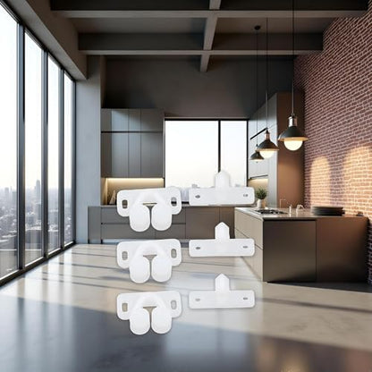 3Pcs White Marine Boat Ball Catch Door Cupboard Spring Back Plates Roller Latch Plastic Catches Cabinet Hardware