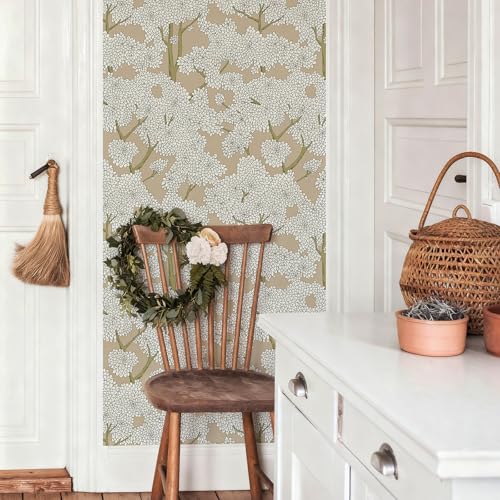 JiffDiff Tree Wallpaper Peel and Stick Jungle Wall Paper Forest Mural Stick on Wallpaper Modern Waterproof Self Adhesive Contact Paper(17.3" x 400" Brown) - color: Brown, size: 17.3" x 400"