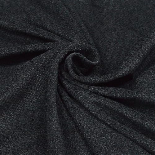 Surf turtle Black Short Pile Thick Upholstery Fabric, 60" Wide, 1 Yard - color: Black