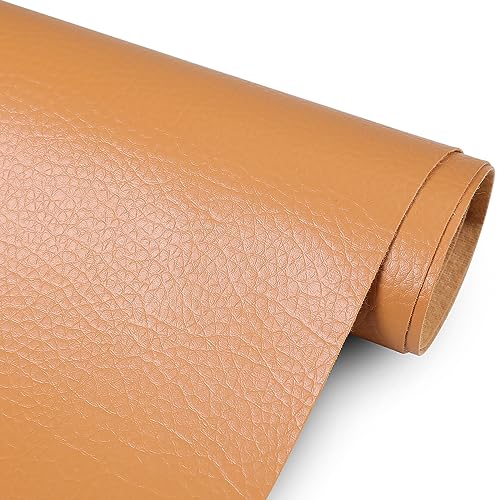 Marine Vinyl Upholstery Faux Leather Fabric, 1 Yard Camel - color: Camel, size: 1 Yard 55" x 36" (Pre-cut)