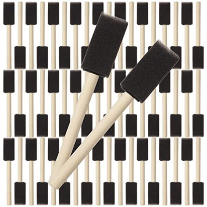 200 Pack 1 inch Foam Brush Bulk Foam Paint Brush Sponge Paint Brush with Wood Handle for Acrylics, Stains, Varnishes, Crafts - color: 200 Pack-1 Inch