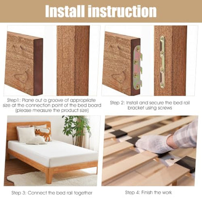 12 Sets 5 Inch Bed Frame Rail Brackets, Bed Rail Brackets