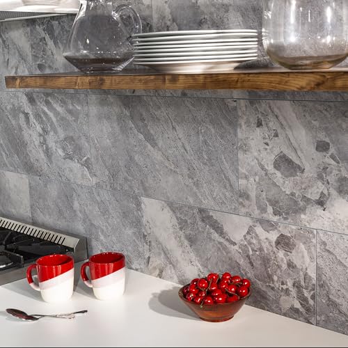 Palisade 23.2 in. x 11.1 in. Vinyl Wall Tiles in Silver Lake (10 Pack) - color: Silver Lake, size: Case of 23.2 in. x 11.1 in. Tiles