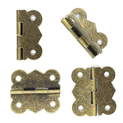 2 Sets Antique Hasp Latch Lock Hinges Corner Protector Hardware Kit