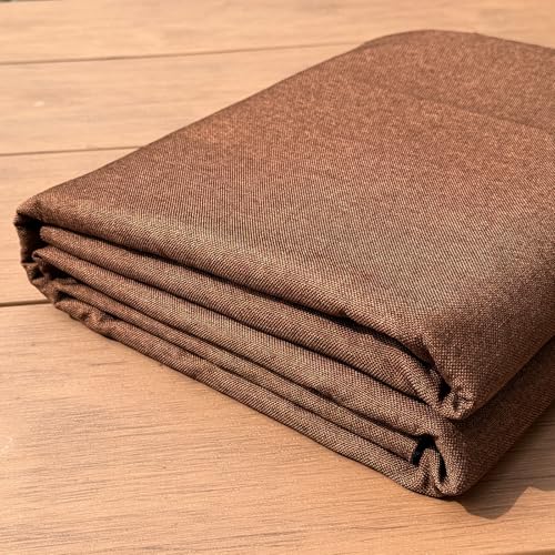 LaSilk- Premium Upholstery Fabric by the Yard, 57" Wide Thicken Faux Linen Fabric for Couch, Sofa, Chair, Pillow Cover (Brown, 1 Yard) - color: Brown, size: 1 yard