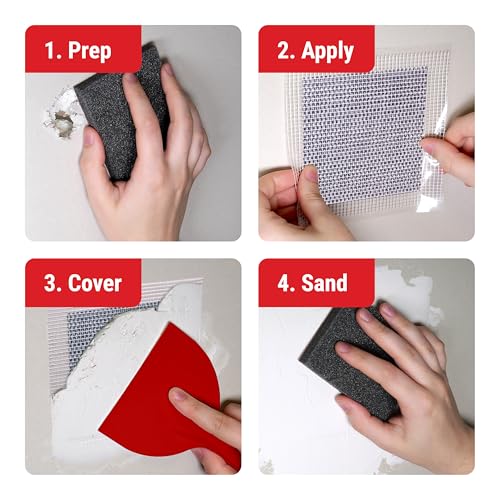 MaxPatch® 6 in. x 6 in. Aluminum Self-Adhesive Wall Repair Patch (3-Pack) – Expanded Perforated Rust-Resistant Aluminum with Strong Adhesive Backing for Interior Wall Repairs