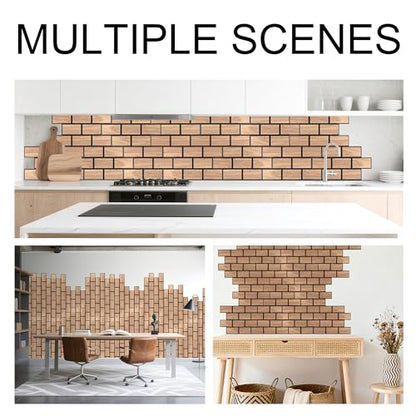 WoveN SounD Brick Acoustic Panels, Teak, 16 Pack, 16x12 in - color: Brick, Wood Veneer, Teak, 16 Pack