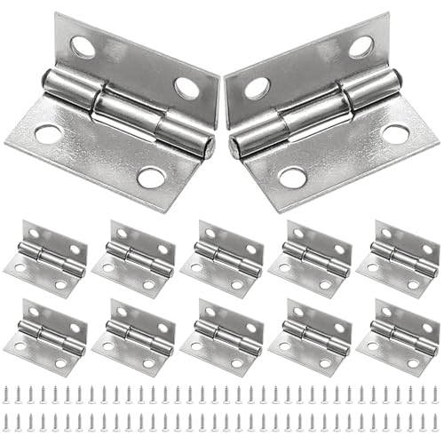 Piutouyar 12 Pack Butt Hinge 1 Inch Mini Hinges, Silver - size: 1 Inch