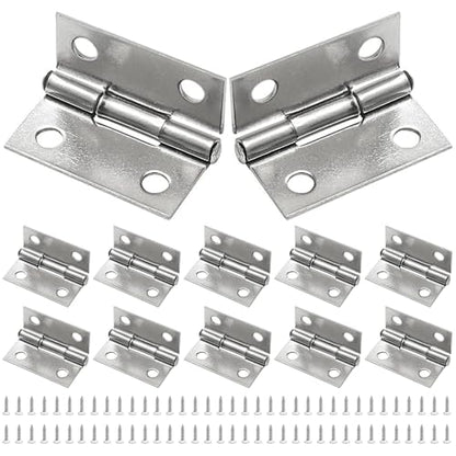 Piutouyar 12 Pack Butt Hinge 1 Inch Mini Hinges, Silver - size: 1 Inch