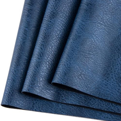 Faux Leather Sheets Fabric 16" X 54",Thick Durable Synthetic Upholstery Vinyl, Suitable for Furniture Replacement and Renovation Materials, Wallets, DIY Sewing Projects (Navy Blue, 16"X54") - color: Navy Blue, size: 16"X54"
