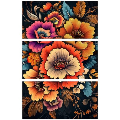 Peacoblue Boho Colorful Flowers Rub On Transfers for Furniture Craft 6"x12" - style: Bohemian Colorful Flowers