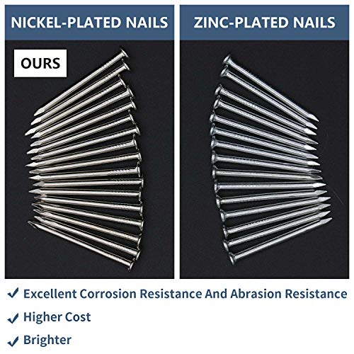 JEGONFRI 25PCS 4" Nickel Plated Flat Head Nails for Hanging, Wood Nails - color: Silver, size: 4 In , 25 Pcs
