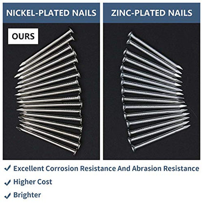 JEGONFRI 25PCS 4" Nickel Plated Flat Head Nails for Hanging, Wood Nails - color: Silver, size: 4 In , 25 Pcs
