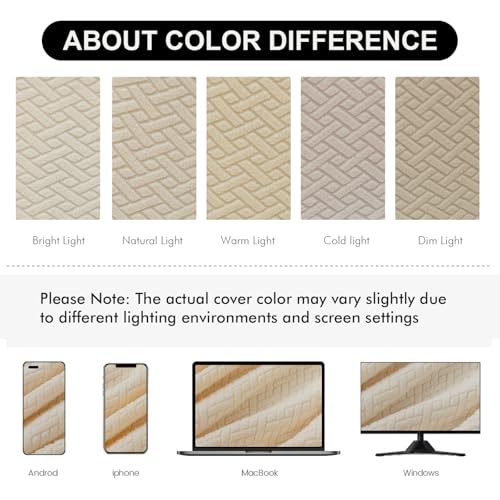 Genina Seat Covers for Dining Room Washable Chair Seat Slipcovers Set of 6 - color: Beige, size: 16-20in Not waterproof