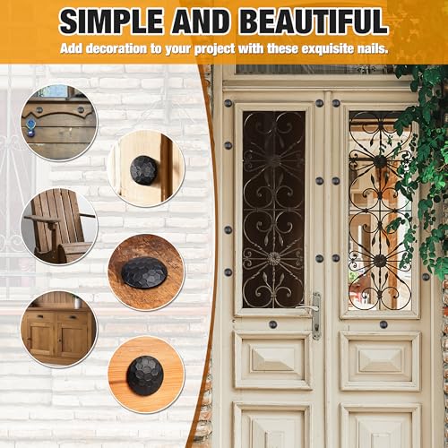 60 Pcs 1.5 Inch Clavos Iron Decorative Nails, Iron Antique Clavos Fasteners - color: 1.5 Inch Round 60Pcs