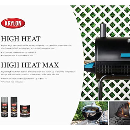 Krylon K01618777 High Heat Satin Black, 12 Ounce (Pack of 1) - color: Satin Black