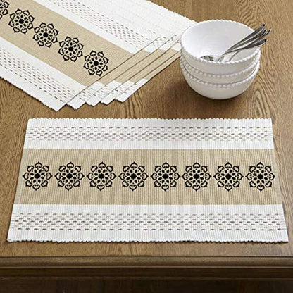 CrafTreat Reusable Border Stencils for Painting on Wood, Canvas, Paper, Fabric, Floor, Wall and Tile - Border10-3x12 Inches - DIY Art and Craft Stencil Borders for Painting - Rangoli Border Stencil - style: Border10
