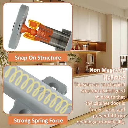 Push to Open Door Latch,5 Pack Non-Magnetic Heavy Duty Push Latch for Hidden Door Push Release Drawer Pull Touch Lock Tip On Closet Close Strong Pop Out,Push to Open Kitchen Cabinet Hardware