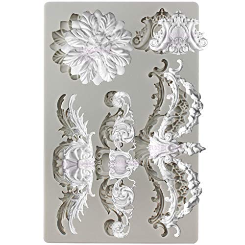 Baroque Style Ornament Curlicues Silicone Molds 3-Count Cherub Birdbath Scrollworks Art Deco Inspired Lace - color: Cherub,Birdbath,Scrollworks,Art Deco Lace 3-Tray