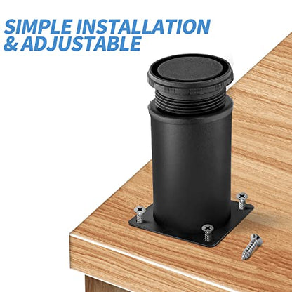 Stainless Steel Adjustable Furniture Legs 4 Inch - Black - 4pcs - color: Black, size: 4"
