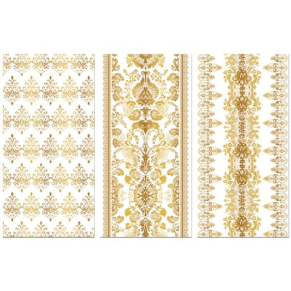 Peacoblue Exquisite Gold Lace Rub On Transfers for Furniture Craft 6"x12" - style: Exquisite Gold Lace