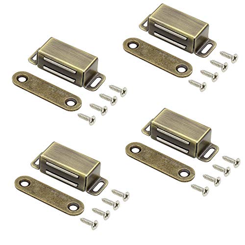 Jiozermi Magnetic Door Catch, 4 Pack, Bronze - color: 4 Pack, Metal