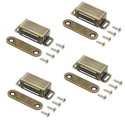 Jiozermi Magnetic Door Catch, 4 Pack, Bronze - color: 4 Pack, Metal