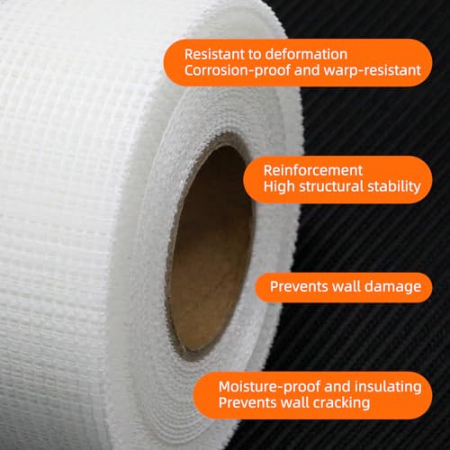 QILIMA Self-Adhesive Fiberglass Drywall Joint Mesh Tape, Fiber Mesh Crack Patch Wall Repair Fabric,2 Inch by 148 Feet White - size: 2Inch x 148 Feet
