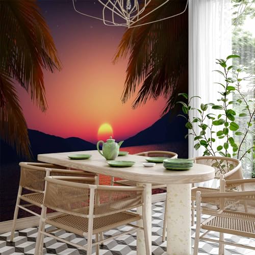 artgeist - Peel and Stick Wall Mural, Living Room Tropical Island 96x69 in - color: #13, size: 69"x96"