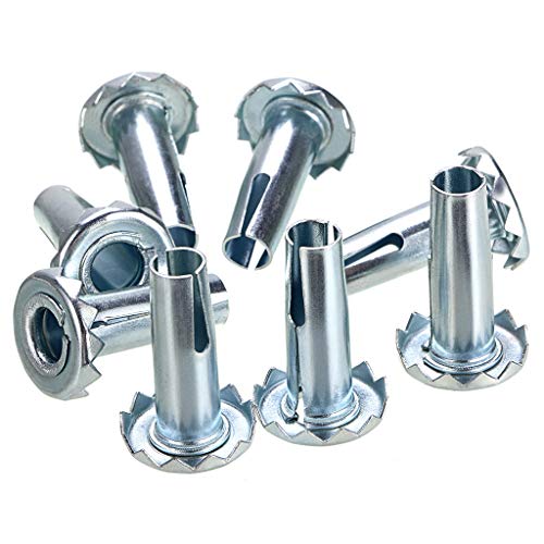 Skelang 12 Pcs Caster Sockets, Metal Stem Wheel Sleeve Insert for Grip Ring Caster, Chair Legs, Wooden Furniture Replacement