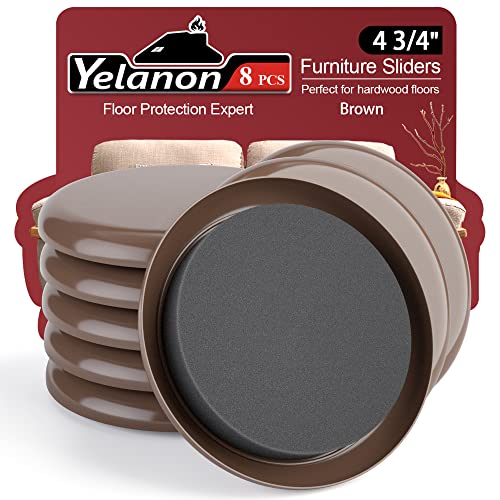 Yelanon Furniture Sliders 8 Pcs 4.75" Round Brown for Carpet - size: 8pcs Brown 4.75"