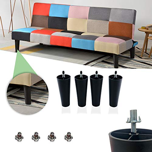 Greaton, 5” Square Plastic Legs, Great and Sturdy Replacement for Sofas, Chairs and Tables, Set of 9 - size: Plastic Set of 9