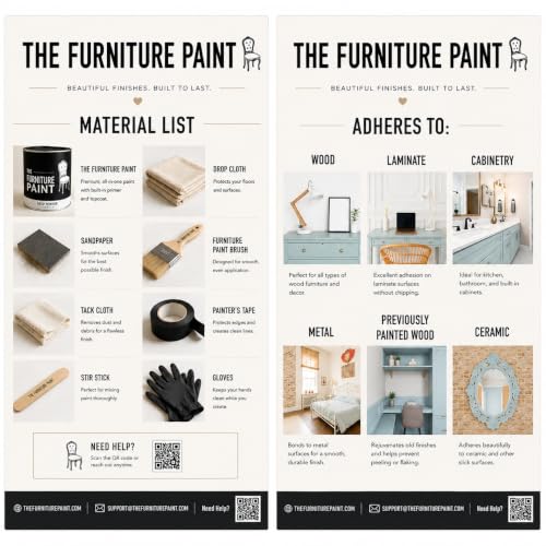 The Furniture Paint, Charcoal Black, 1-Step Chalky Style Furniture paint, Quart