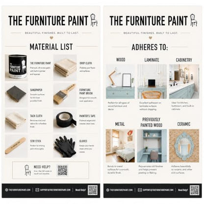 The Furniture Paint, Charcoal Black, 1-Step Chalky Style Furniture paint, Quart