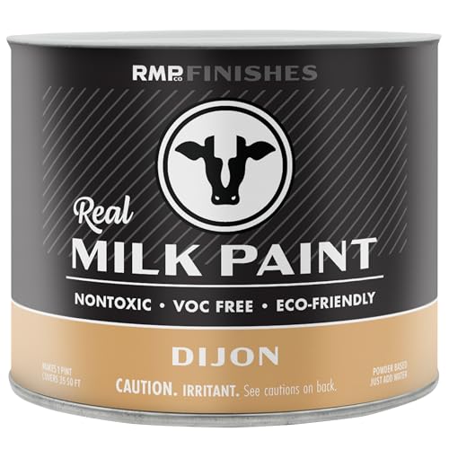 RMP Finishes Real Milk Paint Powder for Wood Furniture, Cabinets, Walls, Brick, and Stone, Matte Finish, Water-Based, Organic, Dijon, 1 Pint - color: Dijon, size: 16 Ounce (Pack of 1)