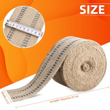 YaeCCC Jute Webbing,Upholstery Webbing for Chair,3.5"x10Yd Upholstery Strap - color: black, size: 3.5" x 10 Yd