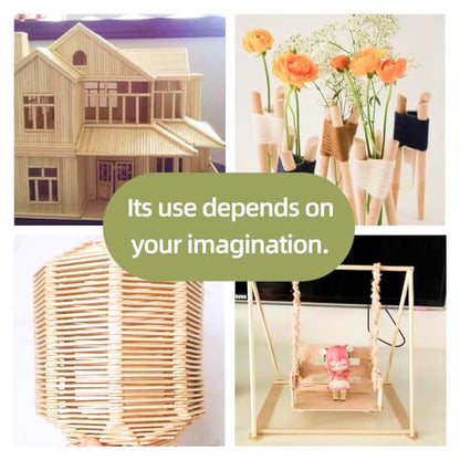 Dtmasao 1/2 x 6 Inch 10 PCS Dowel Rods Wood Sticks Wooden Dowel Rods - Unfinished Bamboo Sticks - for Crafts and DIYers - size: 1/2 x 6 Inch