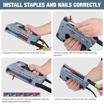 WORKPRO 110V 5-in-1 Corded Electric Staple Gun & Brad Nailer Kit
