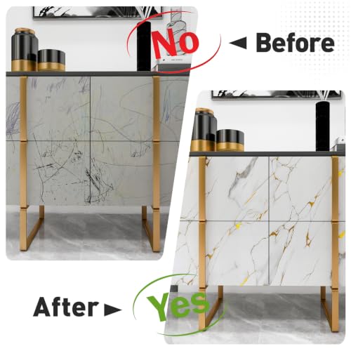 Glossy White Gold Marble Contact Paper 23.6" x 236" Peel and Stick Wallpaper - color: White/Gold, size: 23.6" x 236"