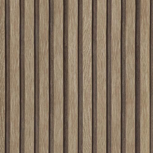 Yun-aeon Natural Wood - Light Tan Slats Peel and Stick Wallpaper for Wall - color: Light Tan, size: 17.3" x 160"