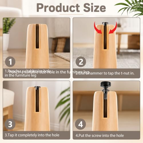 Heavy Duty Leveling Feet 20Pcs Adjustable Furniture Legs 3/8”-16