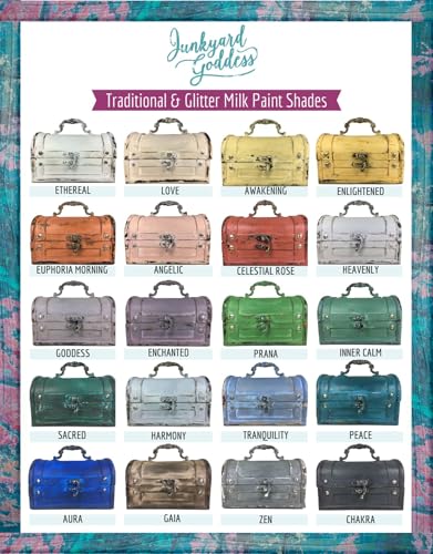 Junkyard Goddess Milk Paint for Wood Furniture, Metal, Stone, Ceramic, Brick • VOC Free, Non Toxic, Earth Derived, Eco Friendly, No Primer Necessary, Creative & Customizable • Pint, Enchanted (Purple)